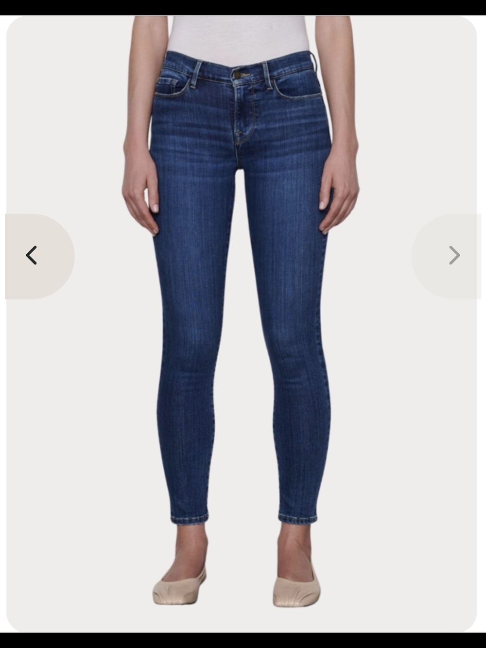 Frame Denim Indigo Skinny Jeans Lupine Sz 26 Low Rise NEW